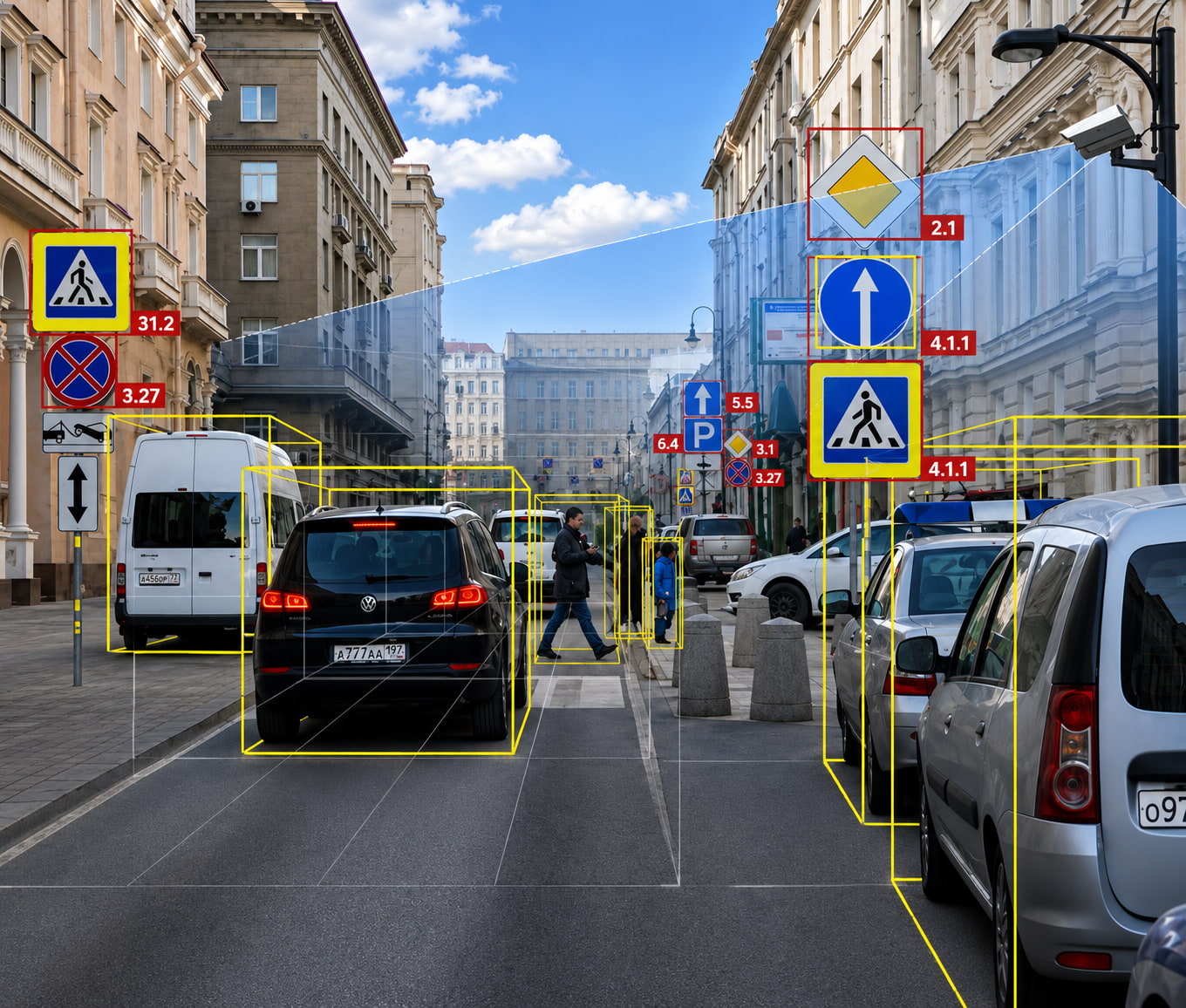 Real‑time detection of parking violations, occupation and facility anomalies.