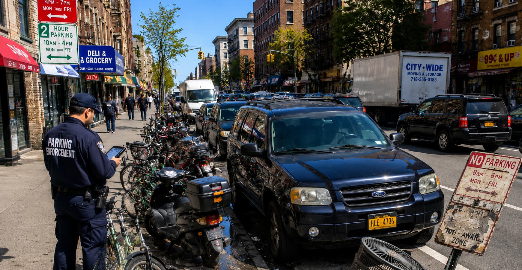 AI roadside analysis identifying parking violations and curb occupancy