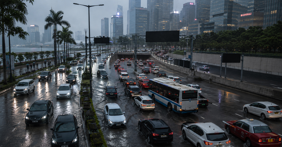 AI analysis detecting traffic risks across an urban road network